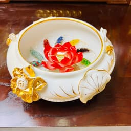 Bát thả hoa bạch ngọc RỒNG VIỆT, bát minh đường sứ trắng dát vàng cao cấp, độc đáo và sang trọng. 4