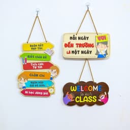 [23-29cm]  Bảng Gỗ Decor Trang Trí Lớp Học, Góc Học Tập, Mầm Non, Nhà Trường Treo Tường 2