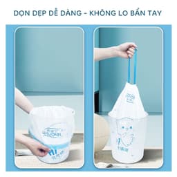 Cuộn 100 Túi Đựng Rác Minaier Tự Phân Hủy Có Dây Rút Chịu Lực Tốt, Không Gỉ Nước VH929 2