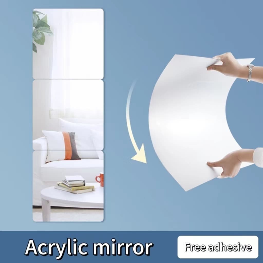 Gương tường tự dính 40-60CM Gương tường Acrylic Gương mềm dán tường Gương dán