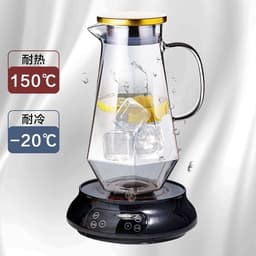 Bộ Bình Cốc Thủy Tinh Chịu Nhiệt Họa Nhám Sần 1L5 + 6 Cốc 260ML Có Viền Vàng 3