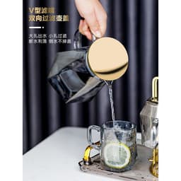 Bộ Bình Cốc Thủy Tinh Chịu Nhiệt Họa Nhám Sần 1L5 + 6 Cốc 260ML Có Viền Vàng 7