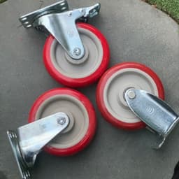Bánh xe nhựa PU/PVC màu đỏ mận 100mm – Có khóa và không khoá 4