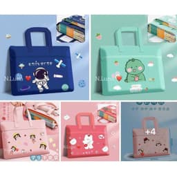 Túi Xách Học Thêm Cho Học sinh Vải Canvas Chống Thấm Nước Hình Cute 8