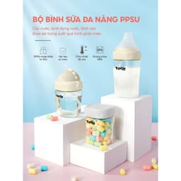 Bình Sữa PPSU Đa Năng TOPGIAKIDS Cho Bé Từ 0 Tháng – Dung Tích 160ml/180ml/270ml Kèm Ống Hút Silicon 7