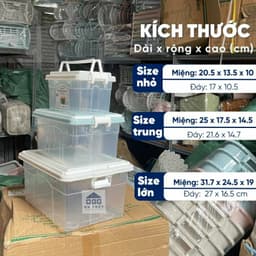 Hộp đựng đồ đa năng, thực phẩm có quai xách 6521 nhựa Việt Nhật 2