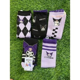 T06 Set 10 đôi tất bốt cổ cao, tất kuromi cho bé gái, vớ chân trẻ e cao cổ dài họa tiết sanrio dễ thương 7