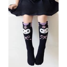 T06 Set 10 đôi tất bốt cổ cao, tất kuromi cho bé gái, vớ chân trẻ e cao cổ dài họa tiết sanrio dễ thương 6