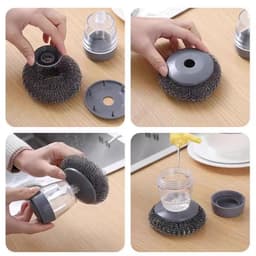 Bàn chải đa năng rửa xoong nồi, bát đĩa với bình đựng xà phòng tiện lợi. 3