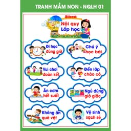 Tranh decal bóc dán mầm non - nội quy lớp học 2