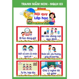 Tranh decal bóc dán mầm non - nội quy lớp học 4