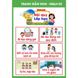 Tranh decal bóc dán mầm non - nội quy lớp học 3