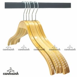 (COMBO 10 CÁI) Móc Treo Quần Áo Gỗ Vàng Trẻ Em, Móc Gỗ Tre Có Đệm Vai Chống Trượt 7