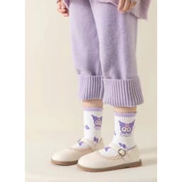 Set 5 Đôi Tất Kuromi Cho Bé🍀FREESHIP🍀Tất Cổ Cao Cotton Mềm Mại,Thiết Kế Đáng Yêu, Ôm Sát, Chống Trơn Trượt. 8