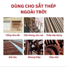 1KG Sơn Chống Rỉ Sét Kim Loại ECP Lazenta - Sơn Chống Rỉ Mái tôn, Lan Can, Cửa Cổng, Gầm Xe - Tặng Kèm Chổi Quét 2
