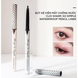Bút kẻ mắt cao cấp CLIO Sharp So Simple Waterproof Pencil Liner, không trôi, bền màu...mp2k 3