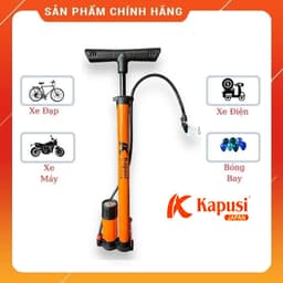 Bơm xe đạp xe máy Kapusi Dài 60cm lực bơm khỏe, bơm tay nhẹ nhàng tiện lợi có đầu bơm bóng, bơm đệm 1