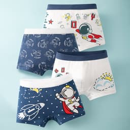 Combo 4 quần sịp đùi quần lót cho bé trai cotton thoáng mát hình ngộ nghĩnh dễ thương Cherikids 3