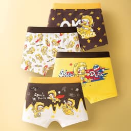 Combo 4 quần sịp đùi quần lót cho bé trai cotton thoáng mát hình ngộ nghĩnh dễ thương Cherikids 9