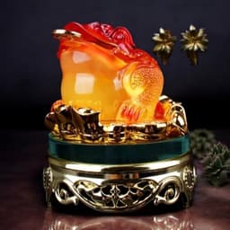 Cặp Cóc Thềm Thừ, Tỳ Hưu Phong Thủy RỒNG VIỆT, Linh Vật Chiêu Tài Đế Kính Xoay 360 Đủ Màu Sắc 2