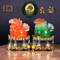Cặp Cóc Thềm Thừ, Tỳ Hưu Phong Thủy RỒNG VIỆT, Linh Vật Chiêu Tài Đế Kính Xoay 360 Đủ Màu Sắc 1