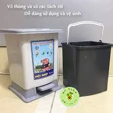 Thùng rác đạp chân gia đình có nắp bật nhựa PP cao cấp Việt Nhật đa dạng kích cỡ 6