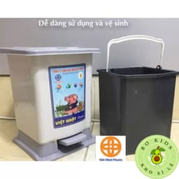 Thùng rác đạp chân gia đình có nắp bật nhựa PP cao cấp Việt Nhật đa dạng kích cỡ 7