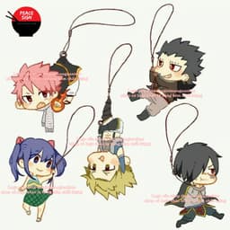 (mua 1 tặng 1) Dây treo điện thoại FAIRY TAIL ver TREO NGƯỜI Hội pháp sư in hình anime chibi móc mica acrylic 1
