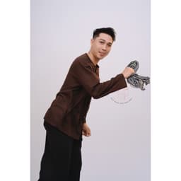 Bộ áo bà ba nam vải kate (áo nâu quần đen)- Có bộ bà ba Bigsize- may sỉ bà ba toàn quốc - May bộ bà ba theo yêu cầu 4