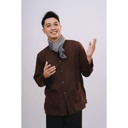 Bộ áo bà ba nam vải kate (áo nâu quần đen)- Có bộ bà ba Bigsize- may sỉ bà ba toàn quốc - May bộ bà ba theo yêu cầu 7