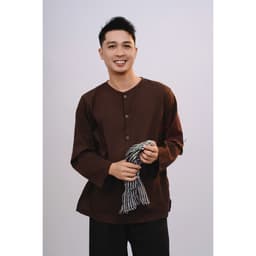 Bộ áo bà ba nam vải kate (áo nâu quần đen)- Có bộ bà ba Bigsize- may sỉ bà ba toàn quốc - May bộ bà ba theo yêu cầu 6