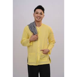 Bộ Bà ba áo vàng quần đen nam bộ- Miền tây-giá rẻ- Có bộ bà ba Bigsize- Bà ba sỉ toàn quốc, may bộ áo bà ba theo yêu cầu 2