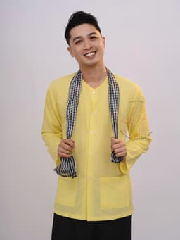 Bộ Bà ba áo vàng quần đen nam bộ- Miền tây-giá rẻ- Có bộ bà ba Bigsize- Bà ba sỉ toàn quốc, may bộ áo bà ba theo yêu cầu 9