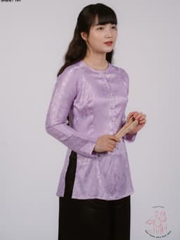 Áo lẻ bà ba gấm Tím/vàng cúc/xanh lá/ Đỏ tươi- Có bộ bà ba Bigsize- may sỉ bà ba toàn quốc - May bộ bà ba theo yêu cầu 1