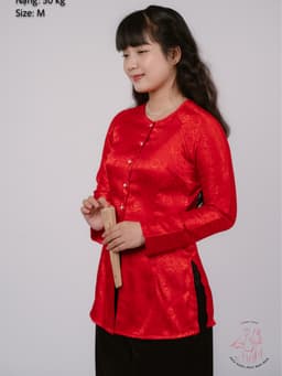 Áo lẻ bà ba gấm Tím/vàng cúc/xanh lá/ Đỏ tươi- Có bộ bà ba Bigsize- may sỉ bà ba toàn quốc - May bộ bà ba theo yêu cầu 7