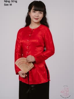 Áo lẻ bà ba gấm Tím/vàng cúc/xanh lá/ Đỏ tươi- Có bộ bà ba Bigsize- may sỉ bà ba toàn quốc - May bộ bà ba theo yêu cầu 8
