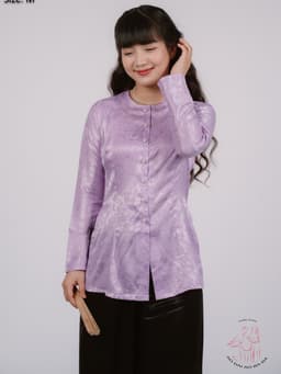 Áo lẻ bà ba gấm Tím/vàng cúc/xanh lá/ Đỏ tươi- Có bộ bà ba Bigsize- may sỉ bà ba toàn quốc - May bộ bà ba theo yêu cầu 2