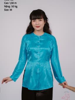 Áo lẻ bà ba gấm Hồng cánh sen/ Xanh nước biển/ Vàng Đồng/ Vàng chanh/ Đỏ đô- Bà ba Bigsize- May sỉ Áo bà ba theo yêu cầu 4