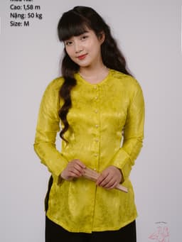 Áo lẻ bà ba gấm Hồng cánh sen/ Xanh nước biển/ Vàng Đồng/ Vàng chanh/ Đỏ đô- Bà ba Bigsize- May sỉ Áo bà ba theo yêu cầu 8