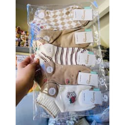 Com bo 10 đôi tất cổ ngắn nhiều mẫu (mẫu mới),in hình chất cotton phối màu(có video thật) 1