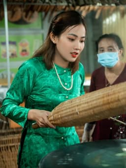 Bộ áo bà ba gấm Tím/vàng cúc/xanh lá/ Đỏ tươi- Có bộ bà ba Bigsize- may sỉ bà ba toàn quốc - May bộ bà ba theo yêu cầu 6