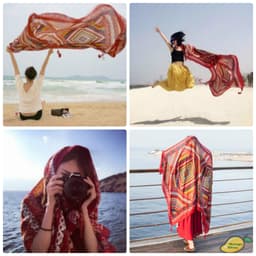 [XẢ KHO HÀNG LOẠI 1] Khăn Choàng Đi Biển Boho Họa Tiết Thổ Cẩm Đa Năng Choàng Bikini Chụp Hình Sống Ảo Du Lịch Biển 6