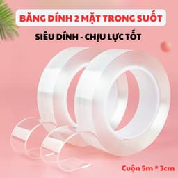 Băng Dính 2 Mặt 5M Nano Trong Suốt Siêu Dính Mọi Bề Mặt Tiện ích 3