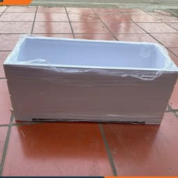 (80x30x30) Chậu gỗ nhựa ngoài trời composite kẻ chỉ ngang,  mẫu mới có chân 1