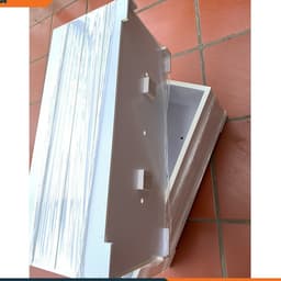 (80x30x30) Chậu gỗ nhựa ngoài trời composite kẻ chỉ ngang,  mẫu mới có chân 4