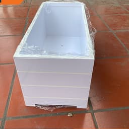 (80x30x30) Chậu gỗ nhựa ngoài trời composite kẻ chỉ ngang,  mẫu mới có chân 6