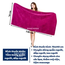 Khăn tắm body chuyên spa khách sạn 70*140cm cao cấp loại DÀY, Khăn quấn đắp người spa chất Microfiber mềm mịn 2