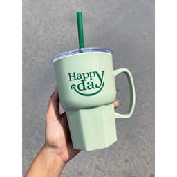Ly Nhựa 2 Lớp - Ly Nhựa Ống Hút Tân Lập Thành mẫu ly cao có ống hút (Giao Màu Ngẫu Nhiên ) 5