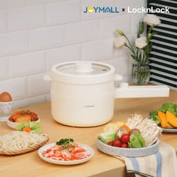 Nồi điện chống dính LocknLock 1.5L EJP436IVY 600W - Hàng chính hãng, Kèm khay hấp - JoyMall 2