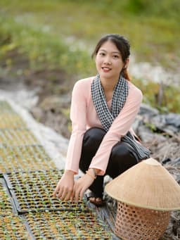 Bộ bà ba lụa hồng cam quần phi đen - Có bộ bà ba Bigsize- may sỉ bà ba toàn quốc - May bộ bà ba theo yêu cầu 5